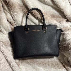 Michael Kors Black Saffiano Leather Satchel